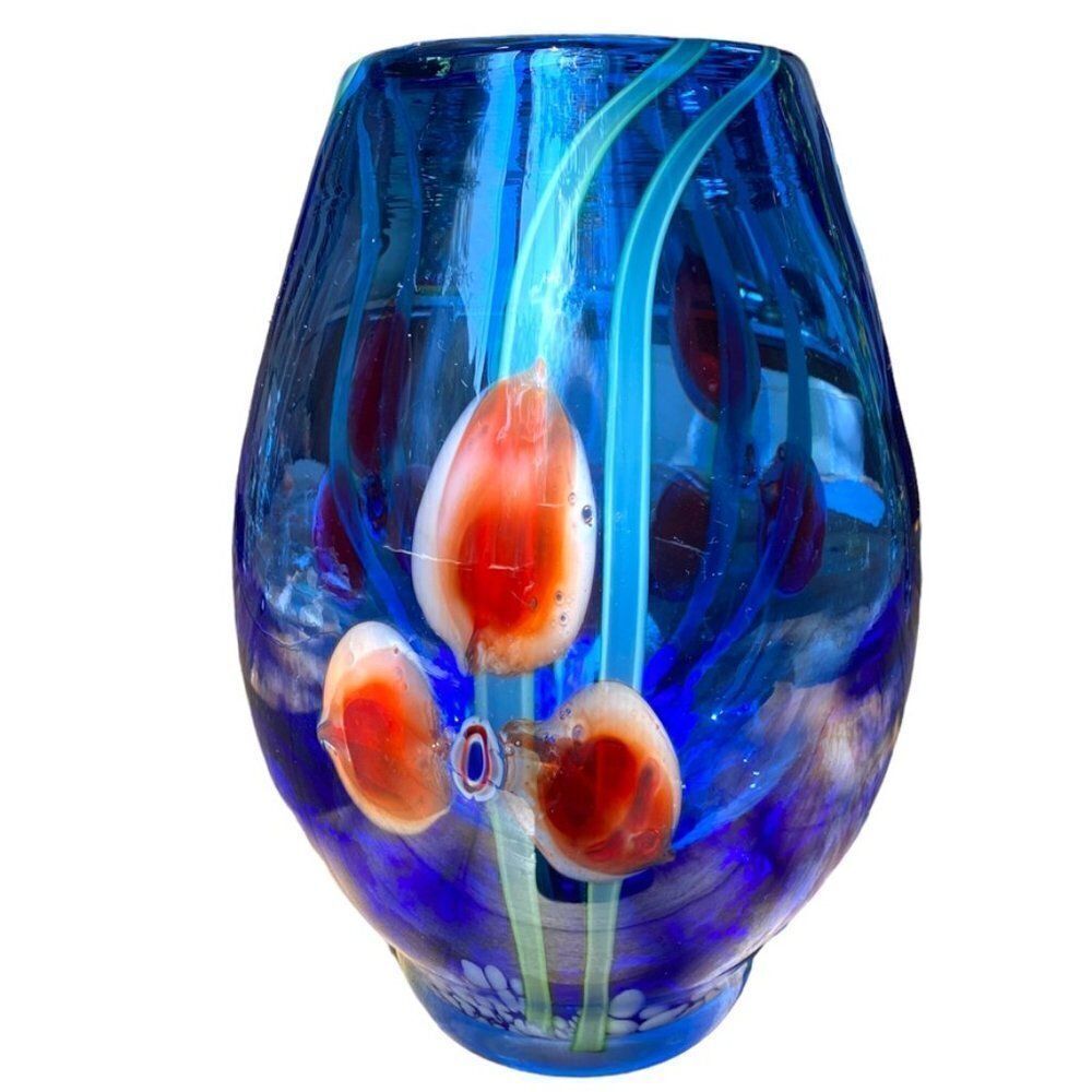 Vintage Late 20th Century Hand Blown Multicolored Case Crystal Polish Va… - Picture 5 of 9